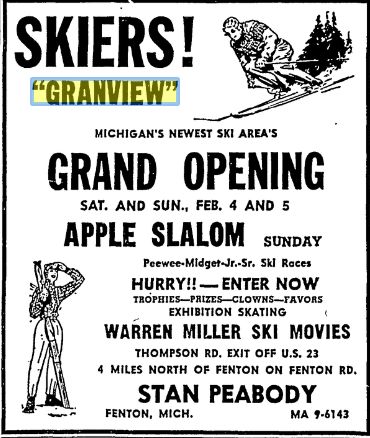 Granview Orchards Ski Area - Grand Opening Ad Feb 3 1961 (newer photo)